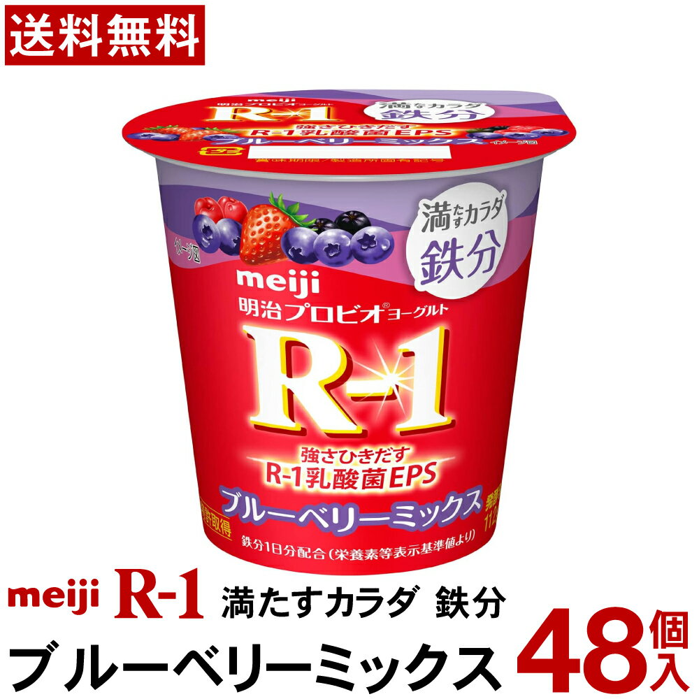 明治 プロビオR-1満たすカラダ鉄分ブルーベリーミックス 112g 48個 meiji R-1 乳酸菌 ヨーグルト プロビオヨーグルト