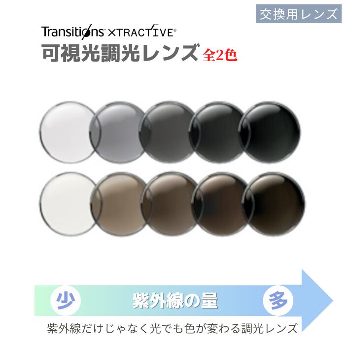 車内でも色が変わる 調光レンズ Transitions XTRActive エクストラクティブ 交換用レンズ