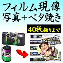 カラーフィルム現像 + 写真プリント Lサイズプロ仕上げ 各1枚 + ベタ焼き 40枚撮りまで対応 インスタントカメラ フィ…