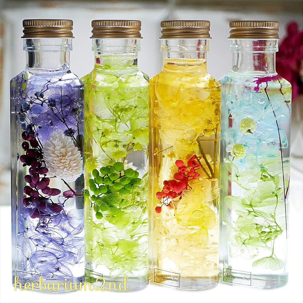 ハーバリウム 瓶 ハート 100ml 5本セッ...の紹介画像2