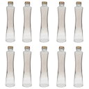 ハーバリウム 瓶 くびれ 200ml 10本セット キャップ付き ハーバリウムの作り方 ガイド付属 横浜ハーバリウム弐番店