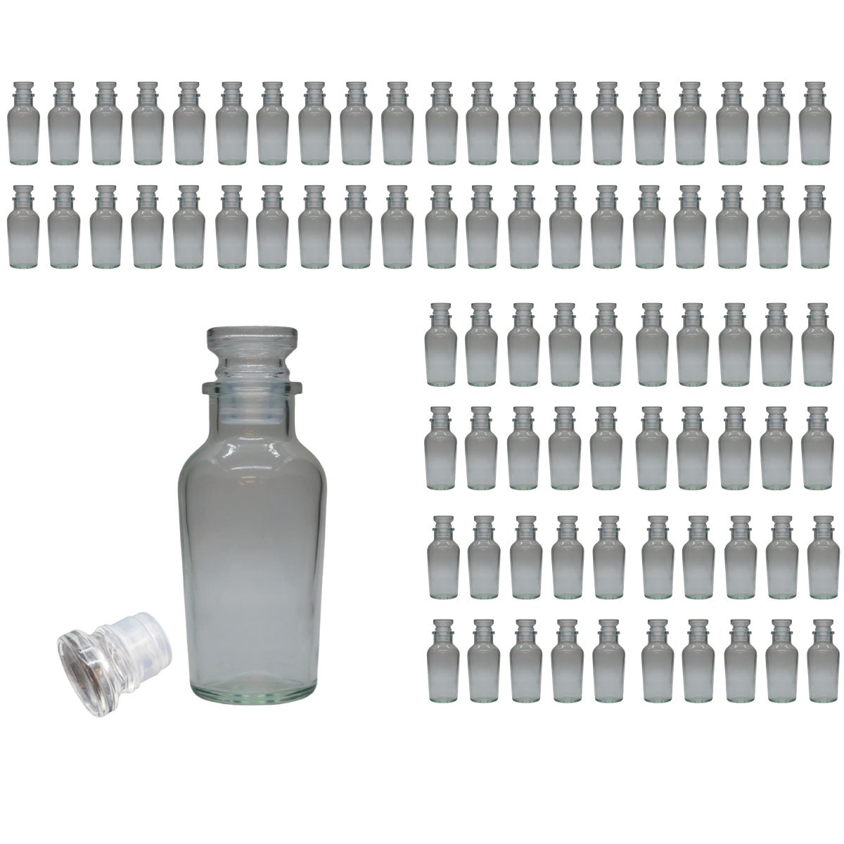 スパイスボトル ガラス瓶 ワグナー 120ml 80本 カートン 業務用 日本製 調味料入れ ガラス栓 か フリフリ中栓 が選べます シンプル おしゃれ な デザイン 2