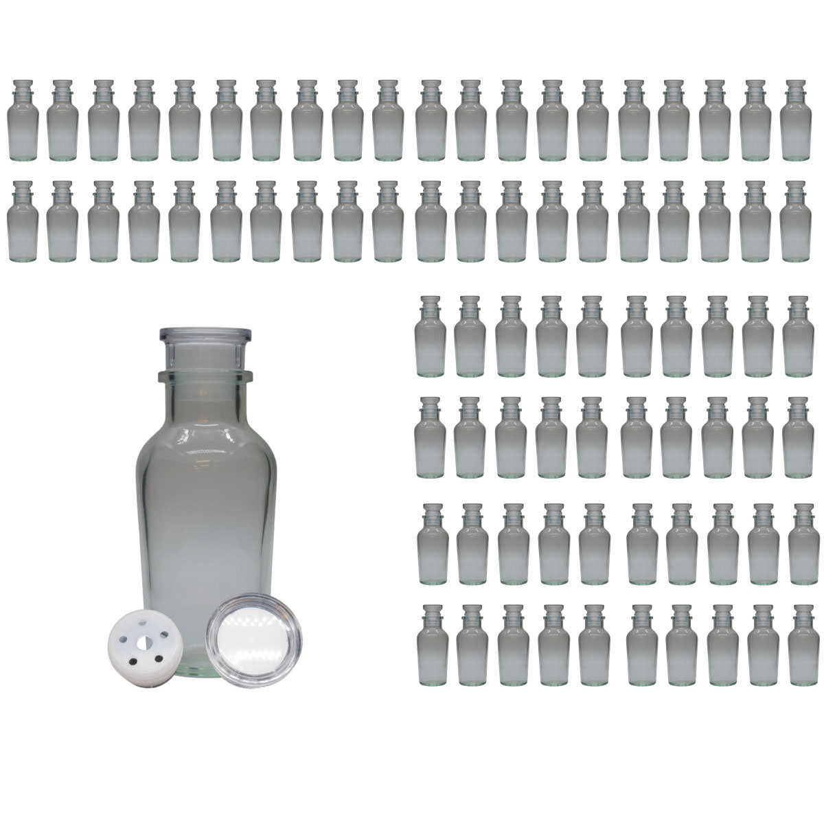 スパイスボトル ガラス瓶 ワグナー 120ml 80本 カートン 業務用 日本製 調味料入れ ガラス栓 か フリフリ中栓 が選べます シンプル おしゃれ な デザイン 3