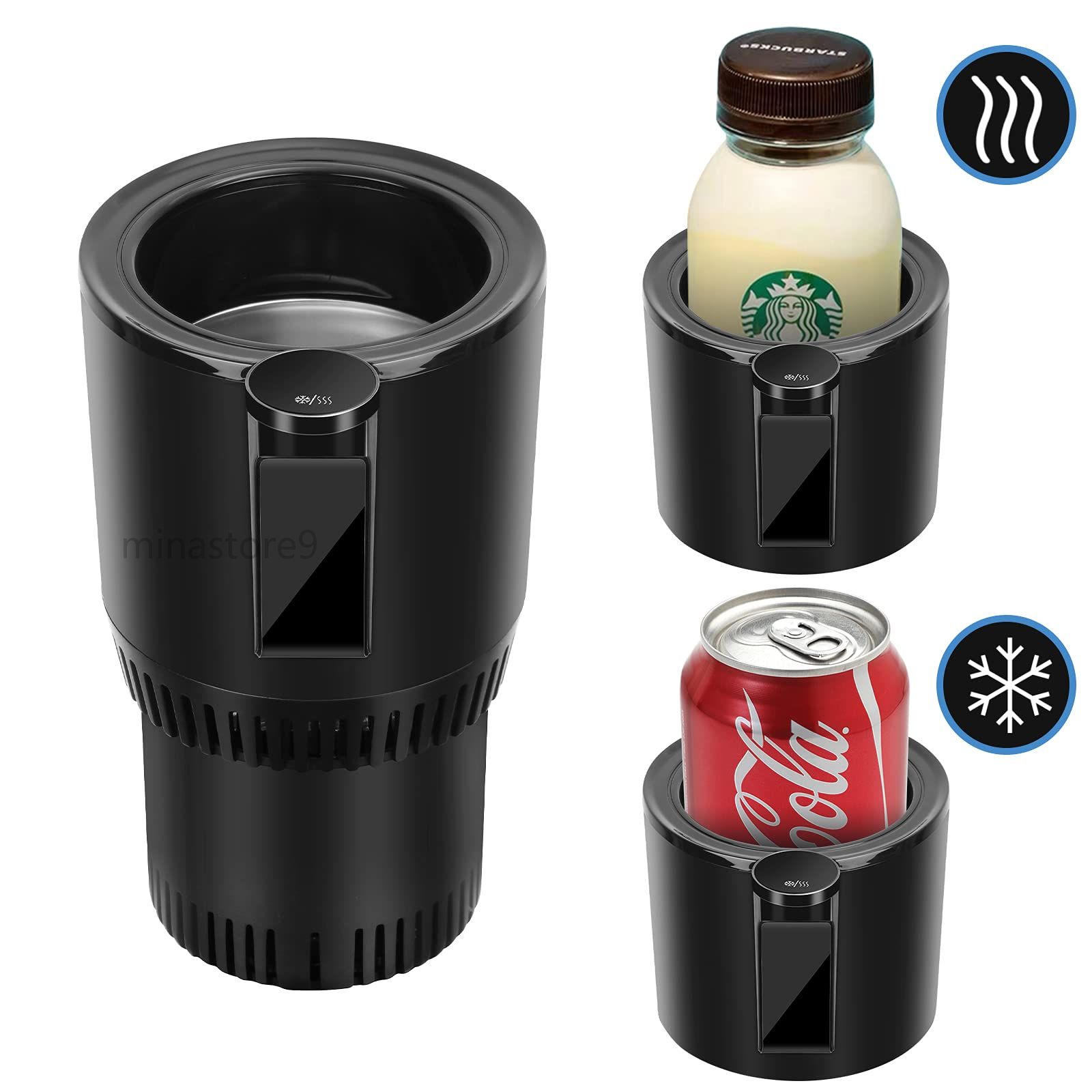 ドリンククーラー 保冷 保温　 ドリンクホルダー 車載 カップホルダー 車中泊 温度表示 カー用品、ブラ..