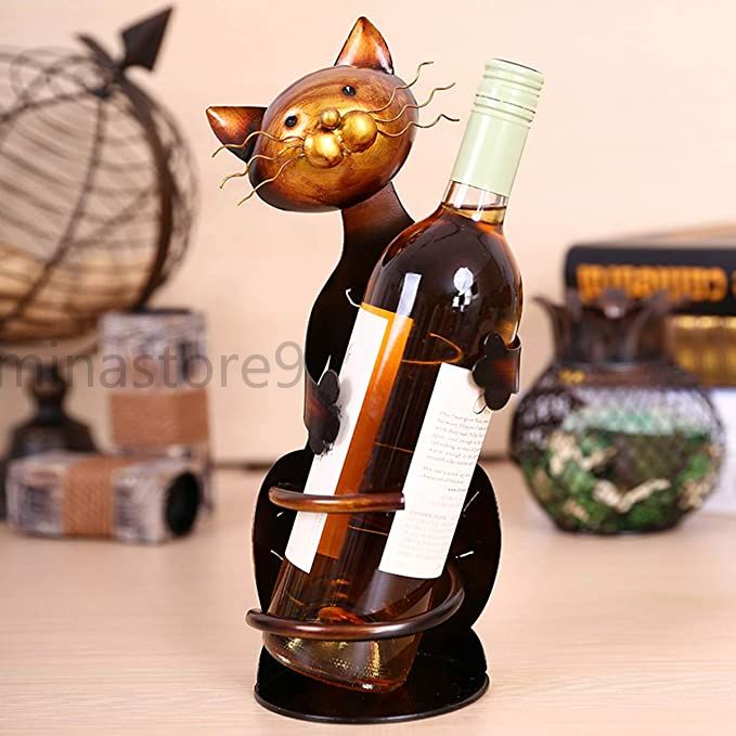 猫型ワインラック 赤ワインラック 金属彫刻 実用的な家の装飾工芸品 キャットラック ワインホルダー メタルキャット ワインホルダー 贈り物