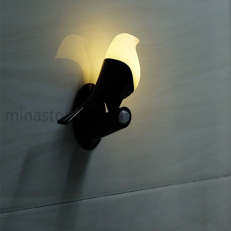 人感センサーライト 小鳥 Led ナイトライト　モーションセンサー 充電式 ベッドルーム 台所 廊下 リビングルーム 装飾 壁付け照明 照明器具