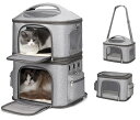 猫 2匹 リュック 分離可 キャリー 2層 ペット キャリーバッグ 小型犬 ソフトクレート 折りたたみ可 マット付き 2way 通院用 ペットキャリー リュック...