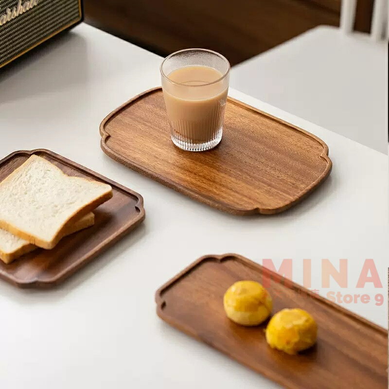 木製食器 クルミの木 プレート お茶 お菓子 お皿 ウッドプレート お盆トレイ トレー おしゃれ 和風 木目 天然木 カフェ ナチュラルのサムネイル