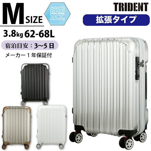 抗菌 スーツケース Mサイズ 4〜6泊 ジッパータイプ 拡張 容量アップ 軽量 ダブルキャスター TSAロック 1年保証 中型 旅行 出張 バッグ 鞄 かばん シフレ TRIDENT siffler TRI2035K-55 抗菌 スーツケース Mサイズ 4〜6泊 ジッパータイプ 拡張 容量アップ 軽量 ダブルキャスター TSAロック 1年保証 中型 旅行 出張 バッグ 鞄 かばん シフレ TRIDENT siffler TRI2035K-55