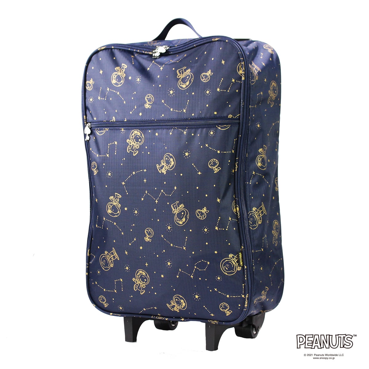 楽天激安スーツケース専門店ミナショコお得な10％OFFCP配布中！ スヌーピー 折りたたみ ソフトキャリーバッグ 機内持ち込み Sサイズ 軽量 ショッピングカート アストロスターリー柄 ネイビー キャラクターグッズ ブランド コンパクト 畳める 星柄 星座 宇宙 PEANUTS SNOOPY シフレ ハピタス H0007
