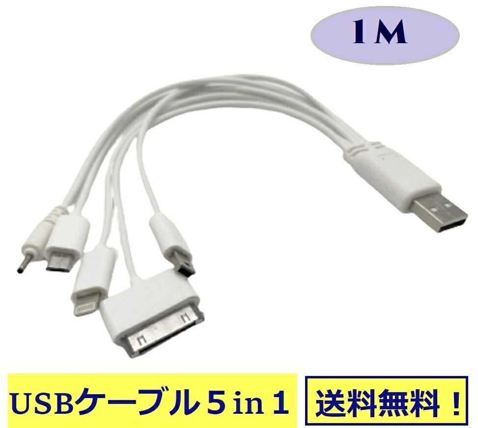 USBケーブル 5in1 充電 minib microb lightni