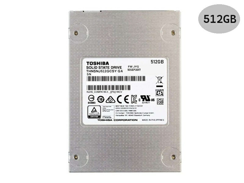 Toshiba東芝製 内蔵SSD THNSNJ512GCSY 512GB 6Gbps SATA III 7mm 2.5インチソリッドステートSSD