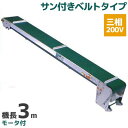 啓文社 手軽な移動用ベルトコンベヤ 軽コン LC-335F(3相) (機長3m/三相200V/サン付ベルトタイプ/モータ付)