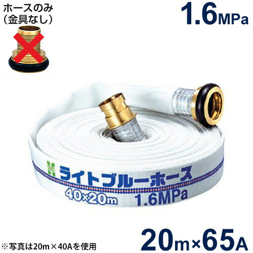 報商 散水用ホース ライトブルーホース1.6MPa 65A×20m (ホースのみ)