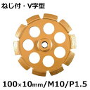 アイウッド ダイヤモンドホイール 溝入れダイヤモンドカッター ねじ付・V字型 89726 (100×10mm/M10/P1.5)