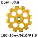 アイウッド ダイヤモンドホイール 溝入れダイヤモンドカッター ねじ付・U字型 89727 (100×10mm/M10/P1.5)