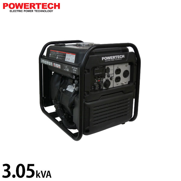 パワーテック インバーター発電機 PG3100i (単相100V/定格出力3.1kVA) [エンジン POWERTECH]