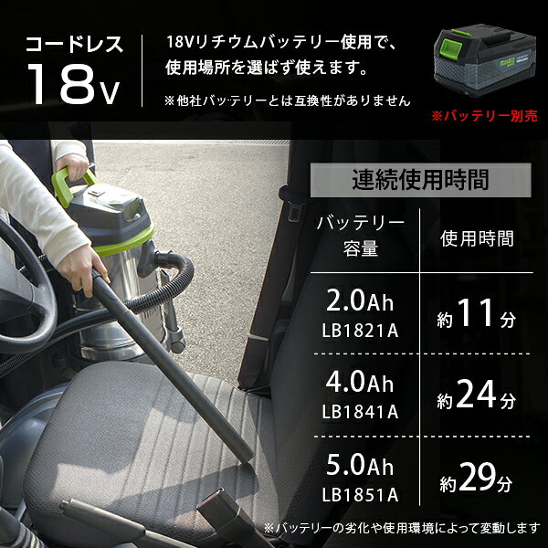 ミナト 充電式 バキュームクリーナー MPV-1810 (容量20L／単品・セット) [業務用 ...
