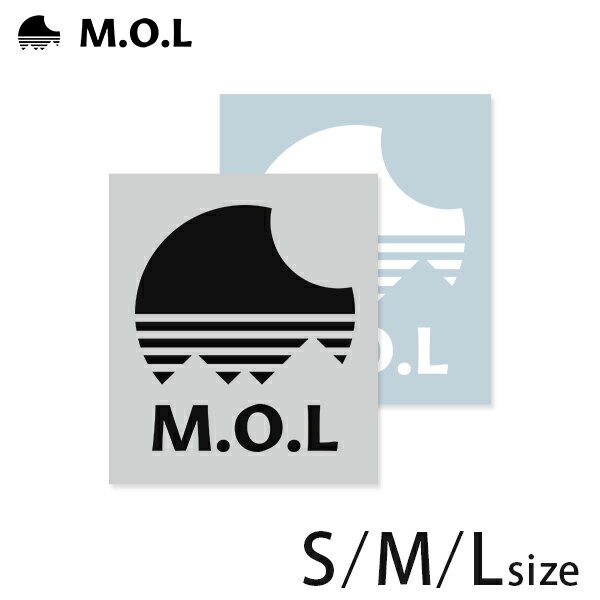 【メール便】M.O.L ロゴステッカー 2色セット (サイズ/S・M・L・S＋Mセット) [MOL 転写 シール 車 防水 屋外 ブラック ホワイト 黒 白]