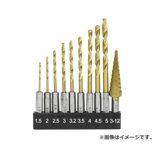 楽天ミナトワークス【メール便】E-Value 鉄工ドリル&ステップドリル ETD-10STEP 4977292312387 [鉄工ドリル 藤原産業ドリルセット]