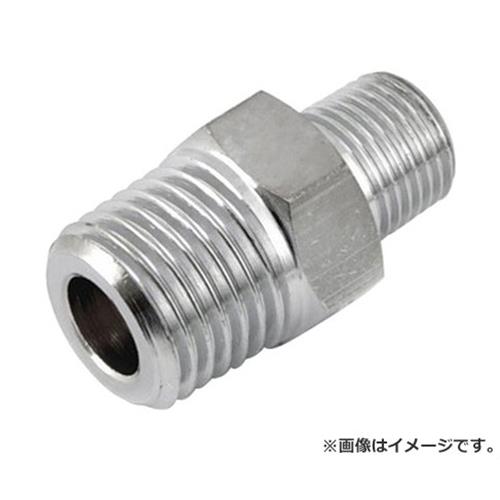 　エアー配管用中間異径ニップルです。 SK11 ニップル 1M×2M AT-62 4977292443630 エアー配管継手(中間異径ニップル)。 ■特徴 ・異径のホース・管及び機器を同方向に接続します。 ■仕様 ・接続ねじ : おねじR(PT)1/8・おねじR(PT)1/4 ・適用流体 : 空気 ・最高使用圧力 : 1.5MPa ・常用圧力 : 1.0Mpa ・クロームメッキ ・寸法 : 16×16×25mm ・重量 : 0.02kg ・パッケージ寸法 : 45×15×130mm ・パッケージ重量 : 20g ■材質 ・真鍮 ※改良により予告なく形状や仕様が変更になる場合があります。ご了承ください。