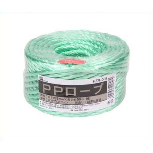 三友産業 PPロープ 緑 HZR-005 5X50M 4905663028070 [資材 梱包資材 梱包ロープ]