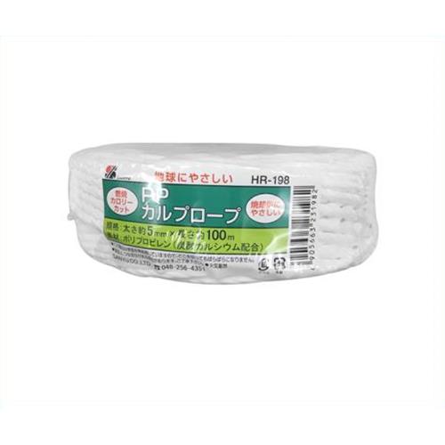 三友産業 炭カルロープ 白 HR-198 5X100M 4905663231982 [資材 梱包資材 梱包ロープ]
