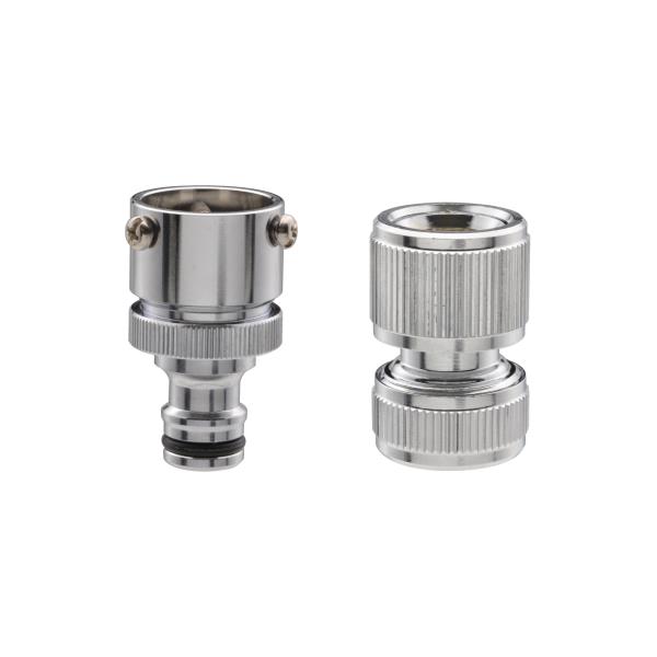 GAONA ガオナ 万能口金とホーセンドのセット ワンタッチ接続 GA-QA035 [金属製 蛇口にホース取付け ジョイント ニップル ビス止め式]