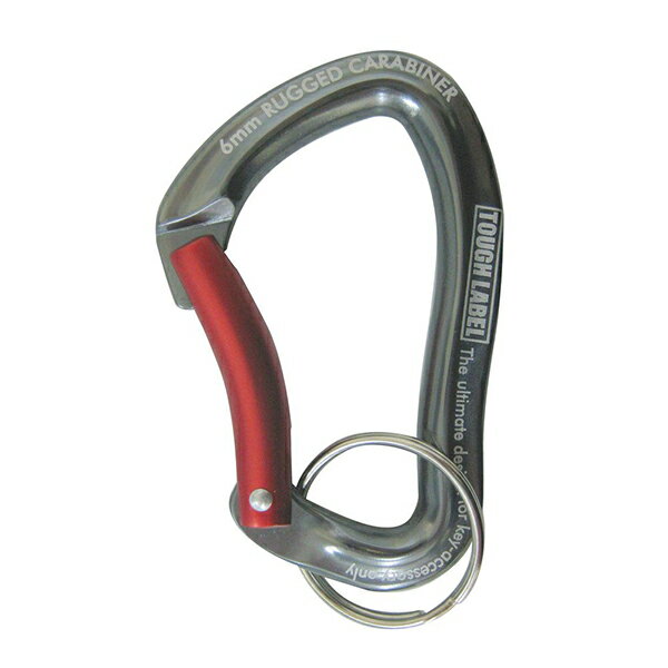 中林製作所 タフレーベル カラビナラジッド 6mm チタン×赤 VEX-121 [ツールポーチ キーホルダー]
