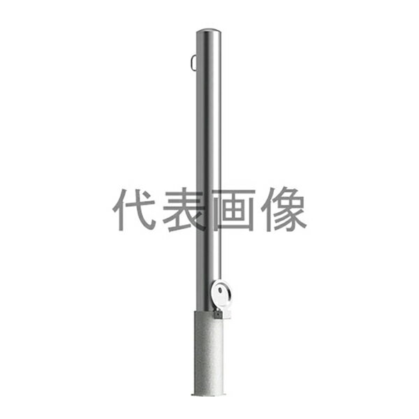 カネソウ 車止め Eシリーズ EA0785RE-D 1048151841 [車止め ステンレス製 脱着式 埋設管スチール製蓋付 鍵なし　片フック付]