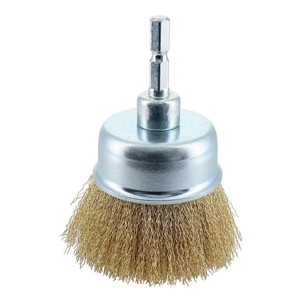 商品情報 品番：BCB-50 サイズ：50mm 最高使用回転数（rpm)：5,000 線径：0.15φ 用途 真鍮・銅の研磨、木工製品の木目出し、合金製品の研磨仕上げ用 仕様 軸径:6.35mm六角軸 材質 真鍮線 ※改良により予告なく形状や仕様が変更になる場合があります。ご了承ください。