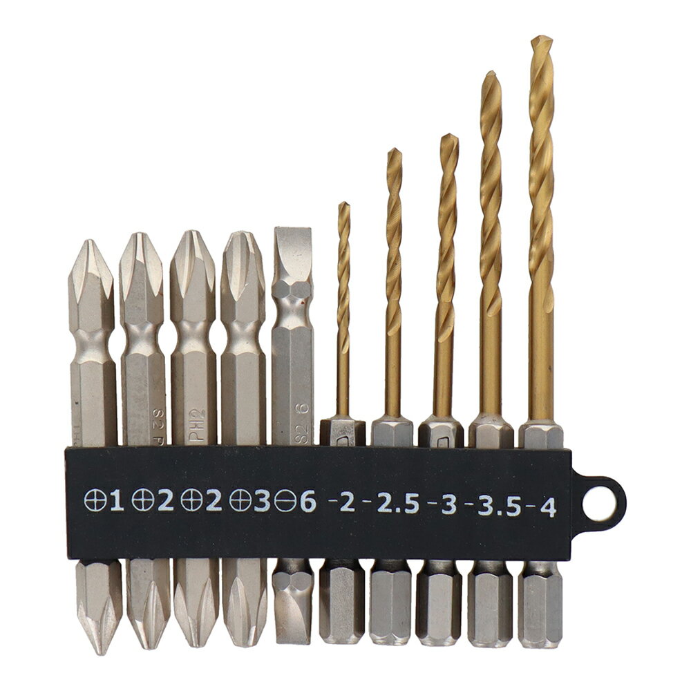 【メール便】trad 10本組チタンドリル&ビットセット TDB-10S