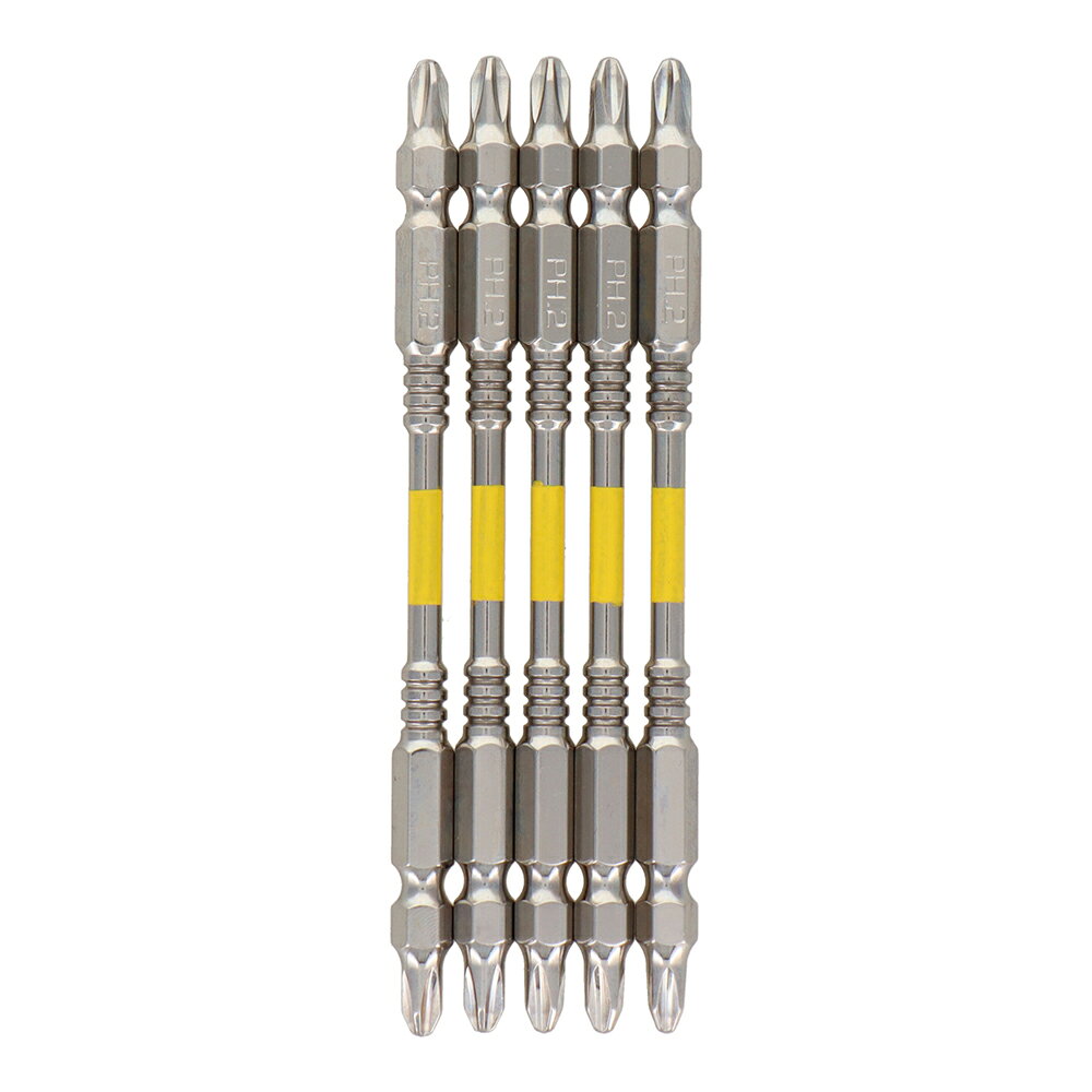 商品情報 品番：TST-115 サイズ：+2×110mm 本数：5本組 特長 ネジ頭が見えやすい先細タイプ トーション部が衝撃を吸収 サビに強いニッケル加工 インパクト対応 マグネット付 用途 アルミ・木材・鉄板等のハードな締め付け作業に最適 材質 S2材 ※改良により予告なく形状や仕様が変更になる場合があります。ご了承ください。