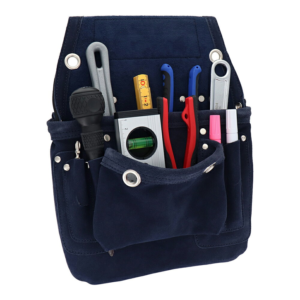 DBLTACT スエード本革釘袋 1段 ネイビー DSL-01NB