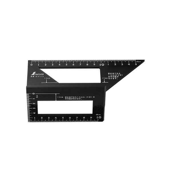 シンワ測定 一発止型定規 ポリカーボネート 62112 4960910621121