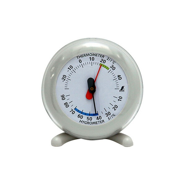 シンワ測定 温湿度計 Q-3 丸型 6.5cm ライトグレー 70499 4960910704992