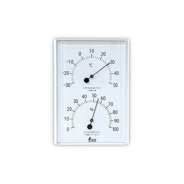 シンワ測定 温湿度計 W-1 角型 ホワイト 70510 4960910705104