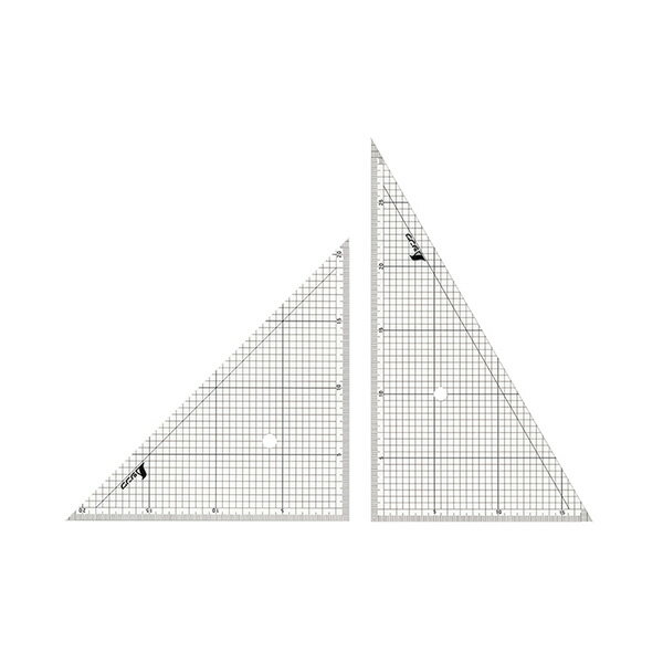 シンワ測定 三角定規 アクリル製 30cm 方眼目盛付 2枚組 77062 4960910770621