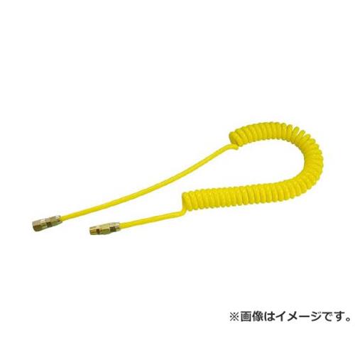 　チヨダ ラインスパイラル Y 8mm/使用範囲3650mm WL806Y ■特長 ・コイル径が従来のTPSに比べ30%ほど小さくなり、複数使用時でも絡みにくくなっています。 ・横引きしやすいようにしています。 ・柔軟性に優れています。 ・両端に金具を標準装備しています。 ■仕様 ・色:黄 ・全長(mm):1040 ・コイル径(mm):30 ・使用範囲(m):3.65 ・コイル長(mm):650 ・外径(mm):8 ・内径(mm):5 ・継手部:G1/4 ・質量(g):321 ・使用流体:空気 ・流体温度:-5〜60℃ ・使用圧力:0.8MPa ・接続相手:ホースフィッティング ・ホース内径×外径:5×8mm ■材質/仕上 ・本体:ポリウレタン ・継手:真鍮 ■原産国 日本 ■質量 321g ■メーカー 千代田通商(株) ■ブランド チヨダ
