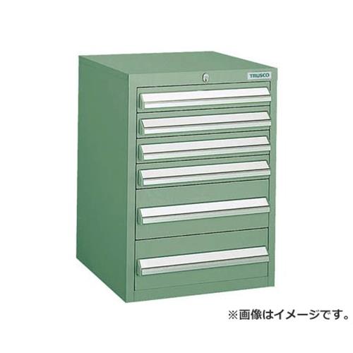TRUSCO LVR型キャビネット 392X412XH540 引出6段 GN LVR541 (GN) [r20][s9-032]