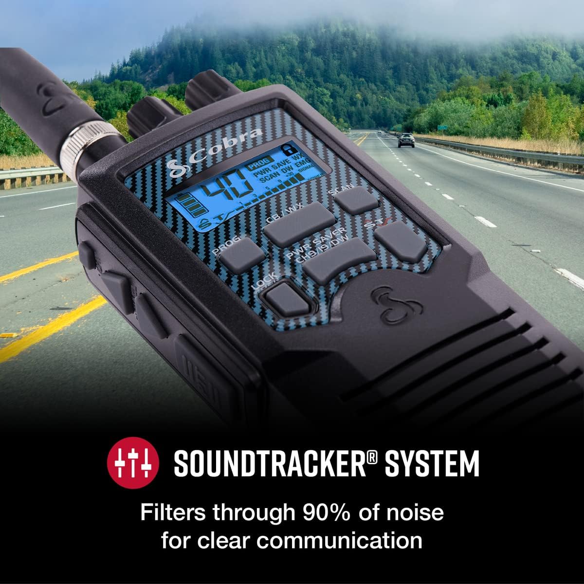 ���֥� HHRT50 �����ɥȥ�å� CB̵�� Cobra HHRT50 Road Trip CB Radio - 2-Way Handheld Emergency Radio with Access to Full 40 Channels & NOAA Alerts, Rooftop Magnet Mount Antenna and Omni-Directional Microphone, Black, 6.3