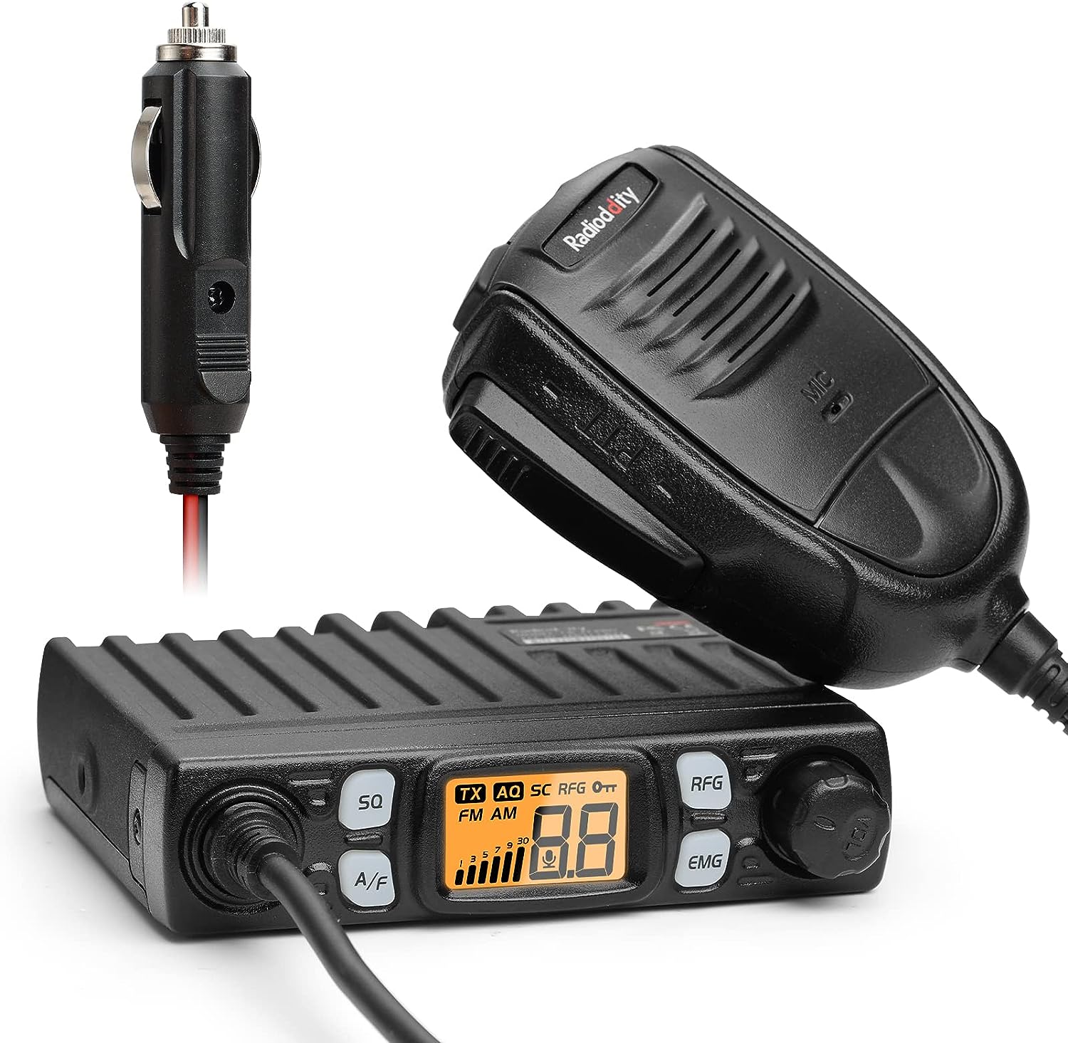 【US直輸入】レディオディティ CB-27Pro CB無線 Radioddity CB-27 Pro 40-Channel Mini Mobile CB Radio with AM/FM Instant Emergency Channel 9/19, 4W Power Output, VOX, RF Gain, and Handheld Mic