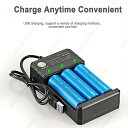 18650充電器、USB充電、リチウムイオンバッテリー対応 多機能 10440 14500 16340 16650 14650 18350 18500 18650 26650 18700 21700 ラジオ 懐中電灯