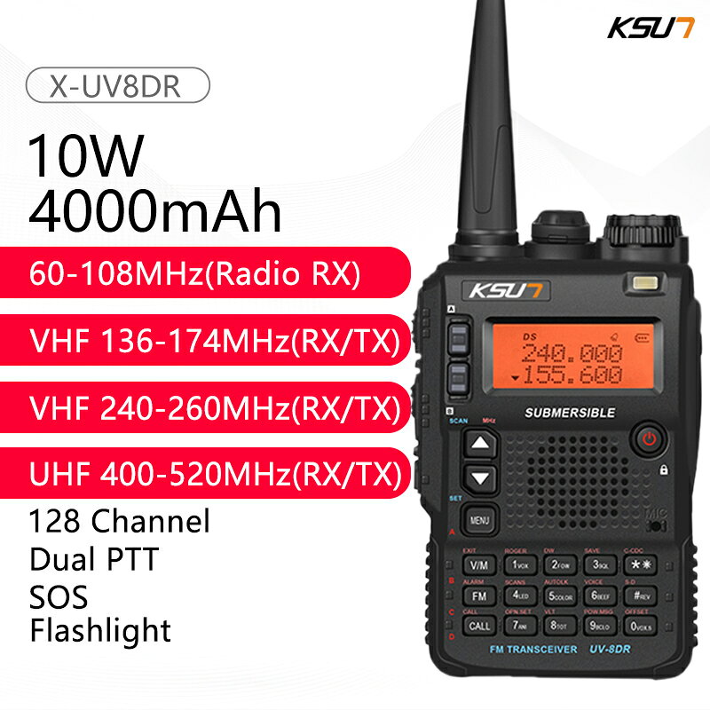 minato_enterpriseの10W ハンティング 機器通信 アンテナ ラジオ FM 周波数136-174/240-260MHz/400-520MHz 65-108MHz (FMラジオ受信のみ) HAM アマチュア無線｜アングル2