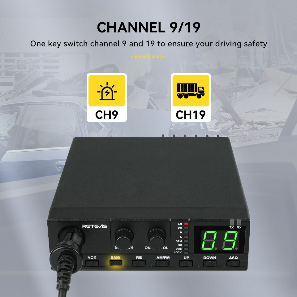 CB無線27MHz インスタントチャネル 9 19トラック用長距離無線コンパクト nasa 11m
