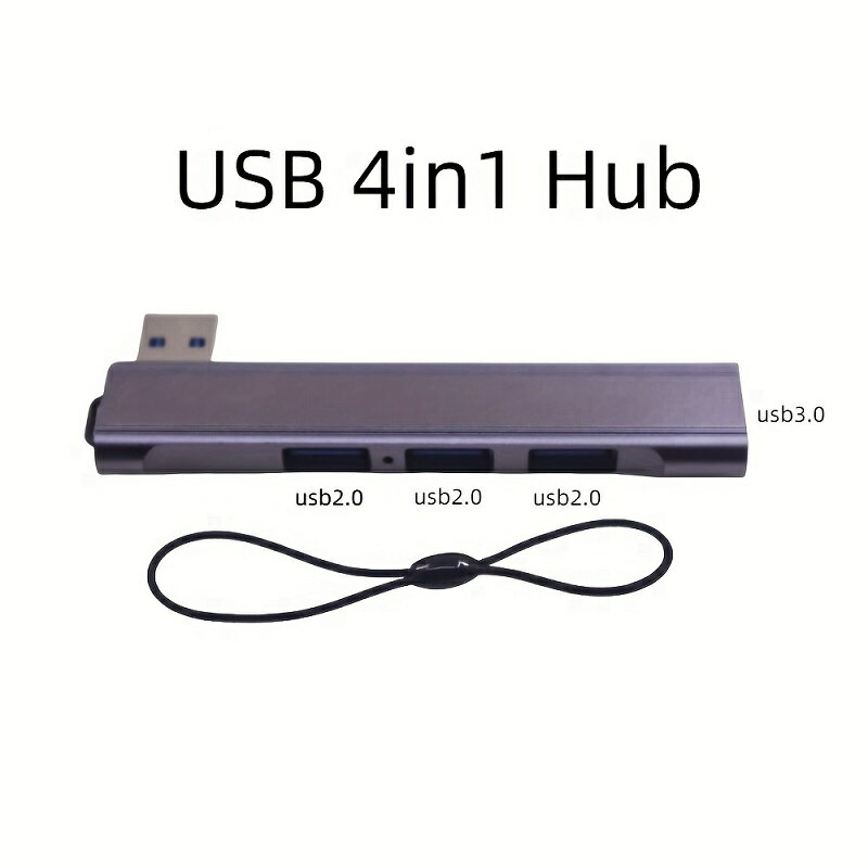 4ポート USB 3.0 ドッキングステーション、サイドプラグイン USB Type-C スプリッタ 電子部品付きラップトップエクステンダーハブ 熱放散合金デザイン