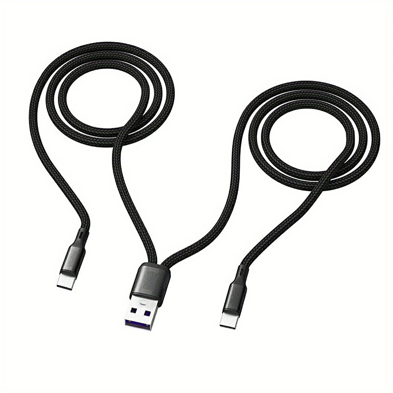 6A急速充電2in1ケーブル USB-A to 2Type-C データ転送も