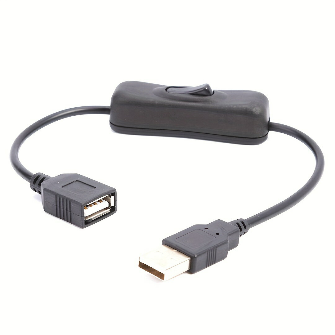 オン/オフスイッチ付き USB延長ケーブル オス-メス接続