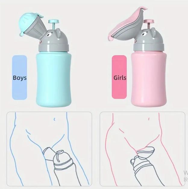 【動画有】キッズ用 携帯 小便器 子供用 携帯トイレ ポータブル トイレ男の子用 女の子用 屋外車旅行防漏ポッティ 子供の便利なトイレトレーニングポッティクリスマスハロウィン感謝祭の贈り物 おしっこ用 ボトル 防災グッズ 漏れない設計