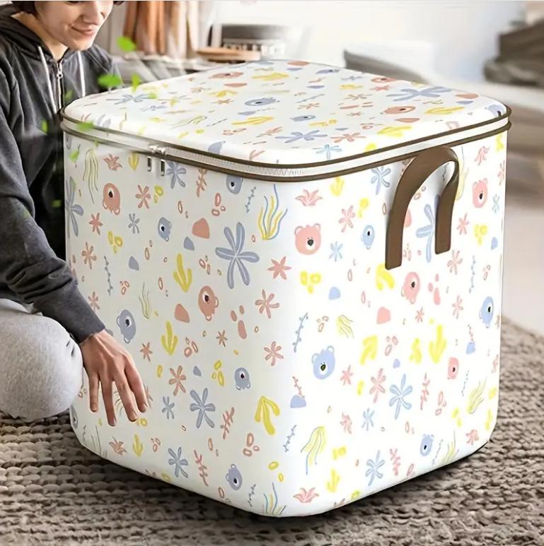 樂天商城 - かわいいクマのカートゥーン折りたたみ 収納バッグ 衣類＆キルト用 防水 防湿オーガナイザー おもちゃ、引っ越し 荷物梱包用
